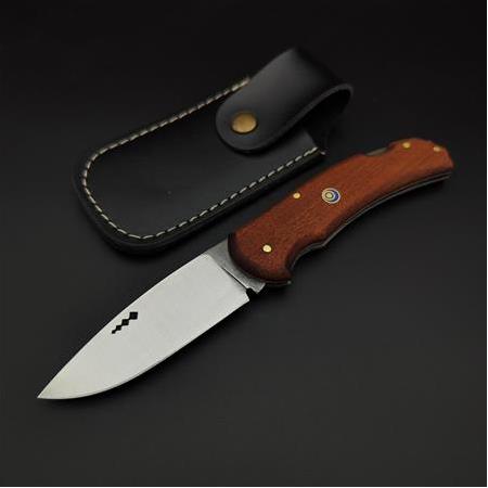 El yapımı sapelli ağacı kabze kamp çakısı