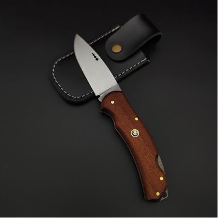 El yapımı sapelli ağacı kabze kamp çakısı