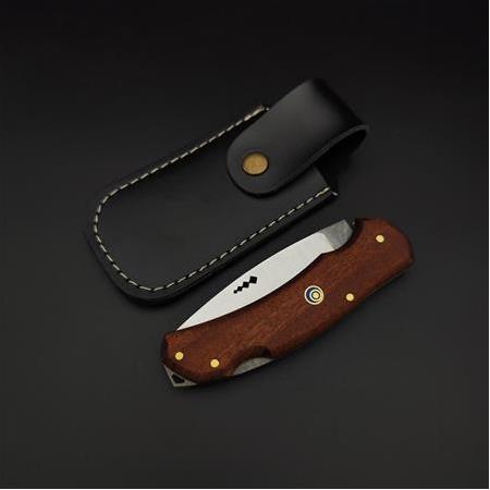 El yapımı sapelli ağacı kabze kamp çakısı