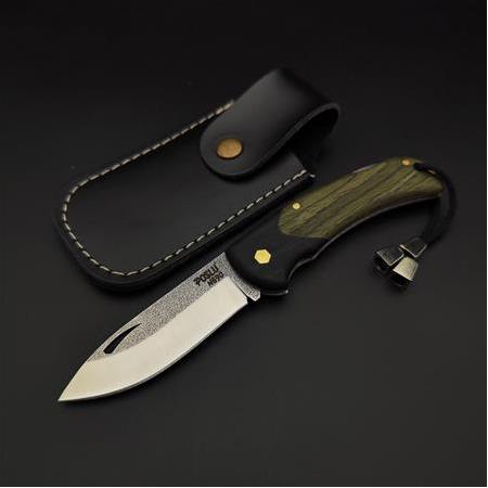 El yapımı yeşil endüstriyel ve siyah endüstriyel karışımı kabze N690 çelik kamp çakısı