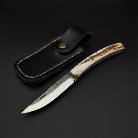 El yapımı orijinal geyik boynuzu kabze N690 çelik