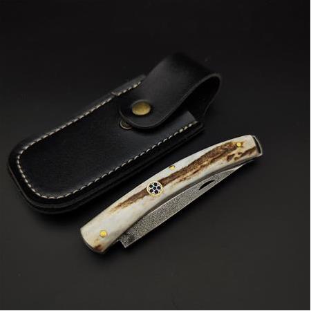 El yapımı orijinal geyik boynuzu kabze N690 çelik