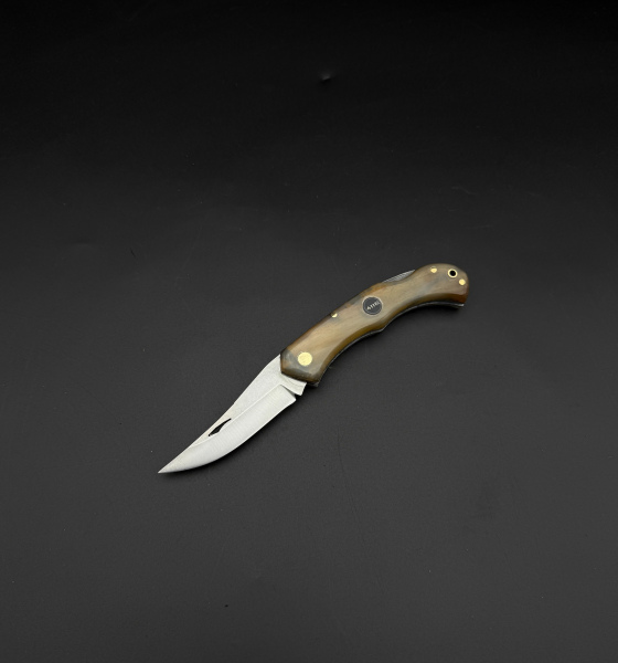 Koç boynuzu kabze 41 16 Çelik sırttan kilitlemeli minik boy cep çakısı