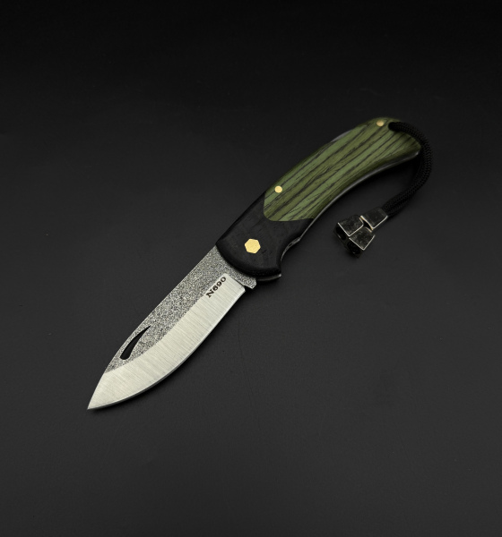 yeşil & siyah endüstriyel karışımı kabze, n690 Çelik sırttan kilitlemeli çakı