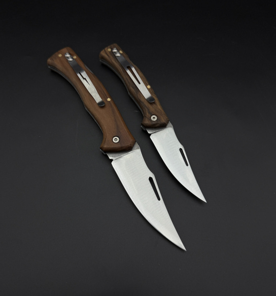 Kemer klipsli sırtlan kilitlemeli ceviz ağacı kabze 41 16 Çelik çakı